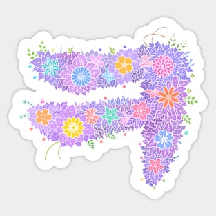 "ㅋ" Floral Letter Hangeul Sticker